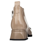 Botki lakierowane damskie Artiker 57C1035 beżowe skórzane ocieplone