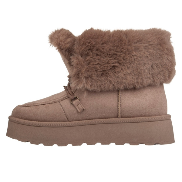 Śniegowce damskie mukluki Big Star SS274114 beżowe ciepłe z futerkiem