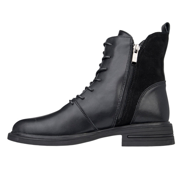 Czarne Botki damskie T.Sokolski TS Z25-309 BLK skórzane ocieplone