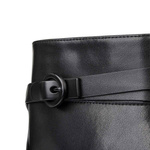 Czarne eleganckie botki damskie Filippo DBT7357/25 BK skórzane ocieplone