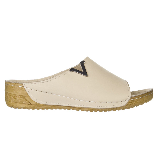 Klapki damskie beżowe T.Sokolski HH L211 Beige skórzane komfortowe