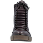 Skórzane Botki damskie Rieker Y3421-35 bordowe wygodne ocieplone