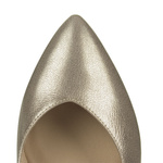 Niskie złote czółenka damskie Kotyl 0553 złoty ef skórzane buty ślubne