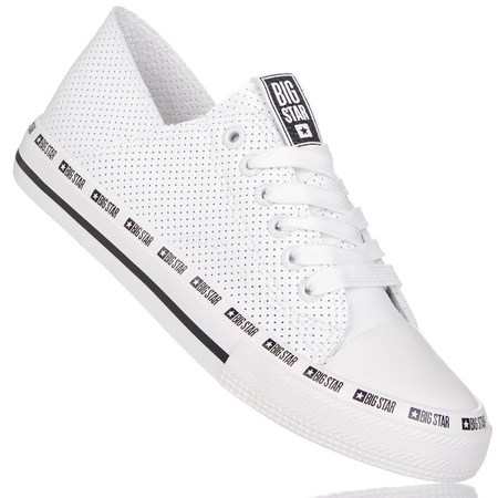 Białe trampki ażurowe damskie eko skórzane Big Star FF274024 white