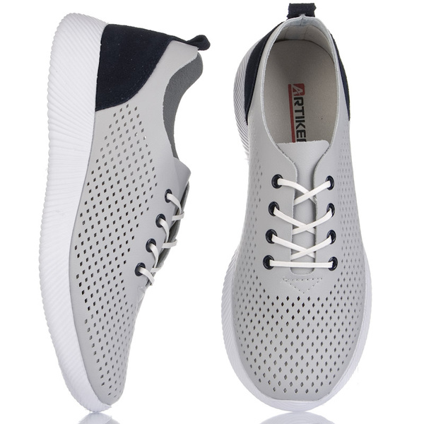 Sneakersy ażurowe Artiker 48C1481 szare 