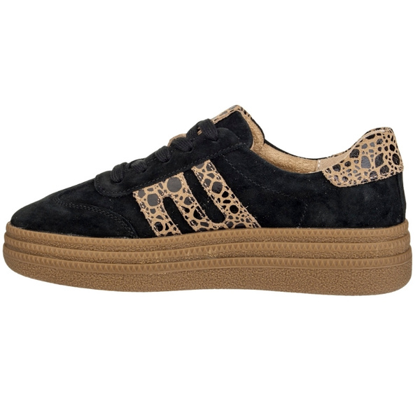 Czarne sneakersy na platformie damskie Filippo 7114/25 BK skórzane