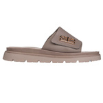 Polskie skórzane klapki damskie Lemar 40442 BF. Taupe beżowe wygodne