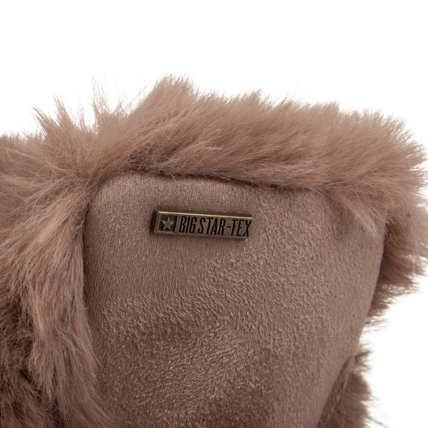 Śniegowce damskie mukluki Big Star SS274114 beżowe ciepłe z futerkiem