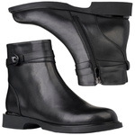 Czarne eleganckie botki damskie Filippo DBT7357/25 BK skórzane ocieplone