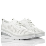 Białe półbuty ażurowe na koturnie T. Sokolski AMI W26-150 skórzane