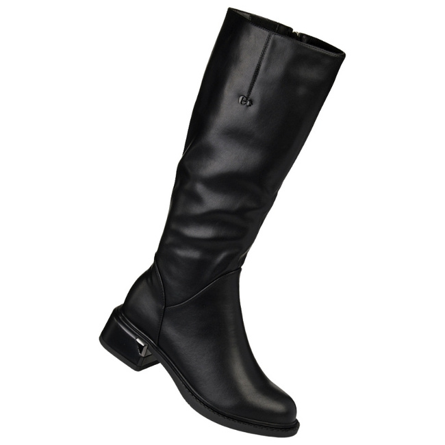 Kozaki damskie skórzane D&A by S.Barski CR52-110 black czarne