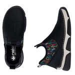 Czarne wsuwane botki damskie Rieker 45957-00 black baloniki skórzane