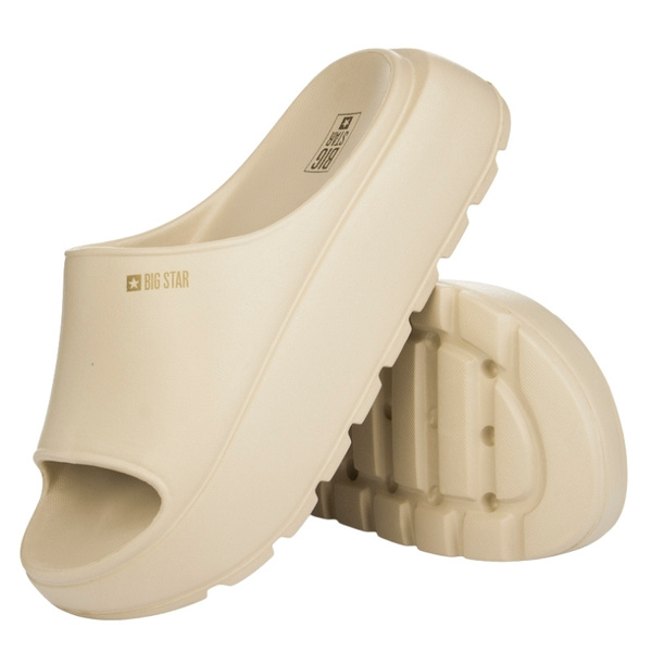 Damskie Klapki na platformie Big Star RR274A569 beżowe eva lekkie