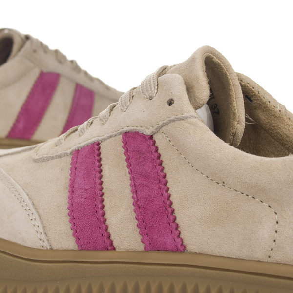 Beżowe sneakersy damskie Filippo DP6776/25 BE FH buty sportowe skórzane