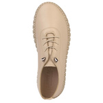 Skórzane półbuty na platformie T. Sokolski 4000 Beige beżowe wiązane