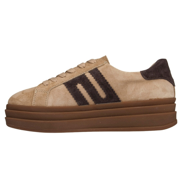 Beżowe sneakersy zamszowe Venezia V408-00392 skórzane sportowe