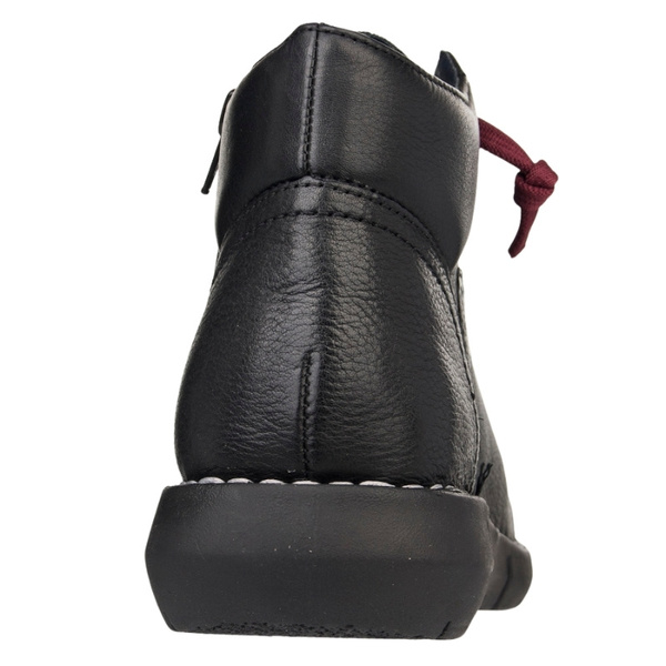 Skórzane Trzewiki damskie Maciejka P7240 czarne przejściowe na gumki