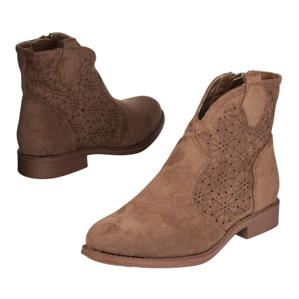 Botki kowbojki zamszowe damskie S.Barski HY52-532 coffe beżowe