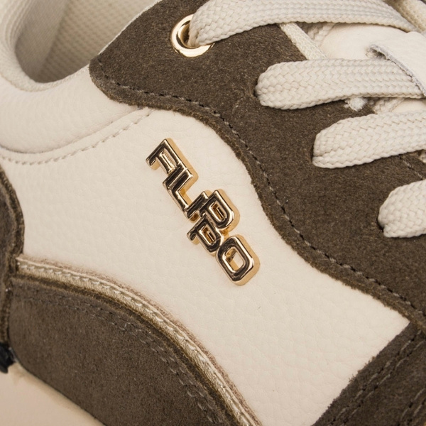 Sneakersy sportowe na platformie damskie Filippo DP7103 WH BR skórzane