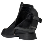 Czarne eleganckie botki damskie Filippo DBT7200/25 BK skórzane ocieplone