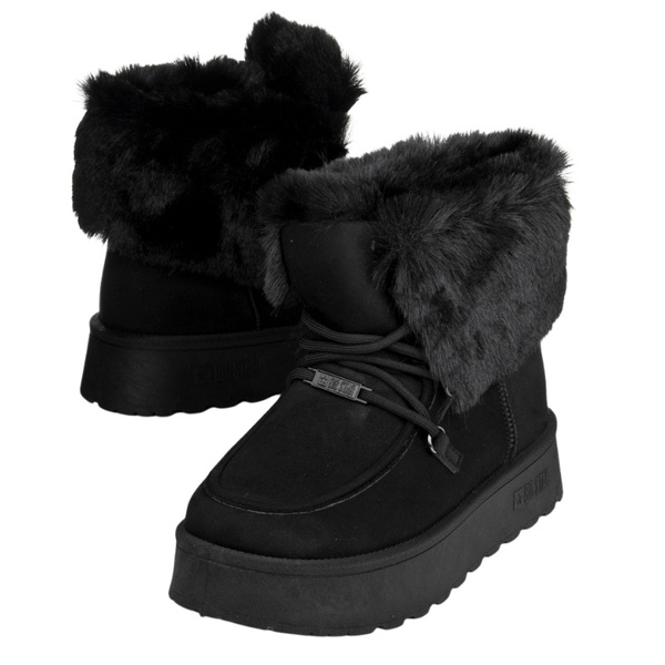 Śniegowce damskie mukluki Big Star SS274113 czarne ciepłe z futerkiem