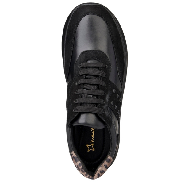 Czarne Sneakersy damskie Maciejka P7239-01 czarne skórzane sportowe