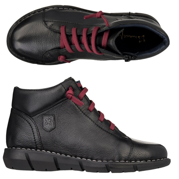 Skórzane Trzewiki damskie Maciejka P7240 czarne przejściowe na gumki