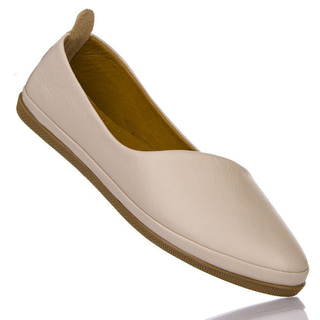 Baleriny damskie beżowe baletki skórzane Sokolski EN 479 beige
