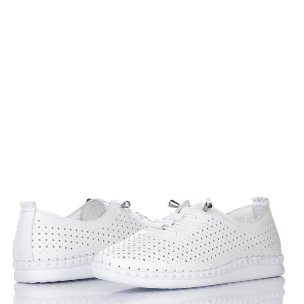 Białe półbuty ażurowe damskie T. SOKOLSKI W016 white skórzane