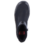 Czarne Botki damskie Rieker 73355-00 black eko-skórzane szerokie