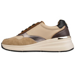 Beżowe sneakersy na platformie damskie Filippo DP7105/25 BE skórzane