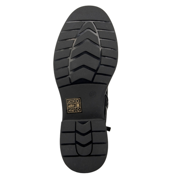 Czarne botki lakierowane damskie Filippo DBT7315/25 BK skórzane