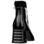 Lakierowane Botki damskie D&A S.Barski MR52-144 czarne skórzane