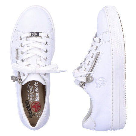 Półbuty damskie Rieker L59L1-83 białe skóra