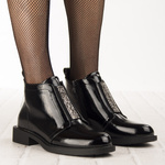 Eleganckie Botki lakierowane S.Barski HY52-506 czarne ocieplone