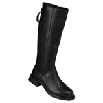 Skórzane kozaki damskie S.Barski JC52-837 czarne szeroka cholewka