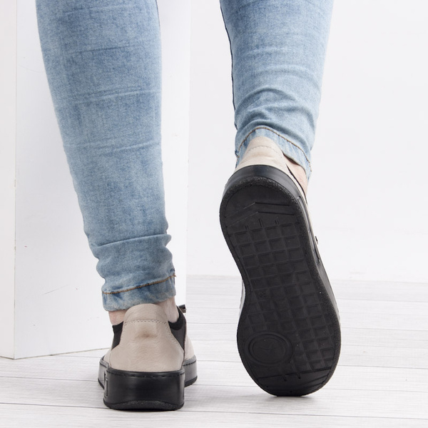 Półbuty damskie skórzane T. SOKOLSKI AMI W26-151 szare wygodne