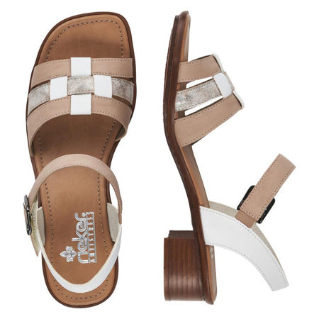 Sandały damskie Rieker 62676-62 beige kombi