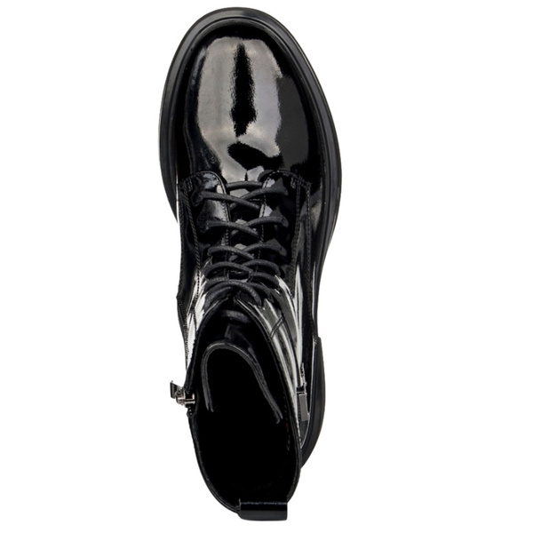 Czarne botki lakierowane damskie Filippo DBT7315/25 BK skórzane