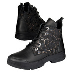 Botki czarne damskie skórzane Artiker 57C2179 ocieplane trzewiki zimowe