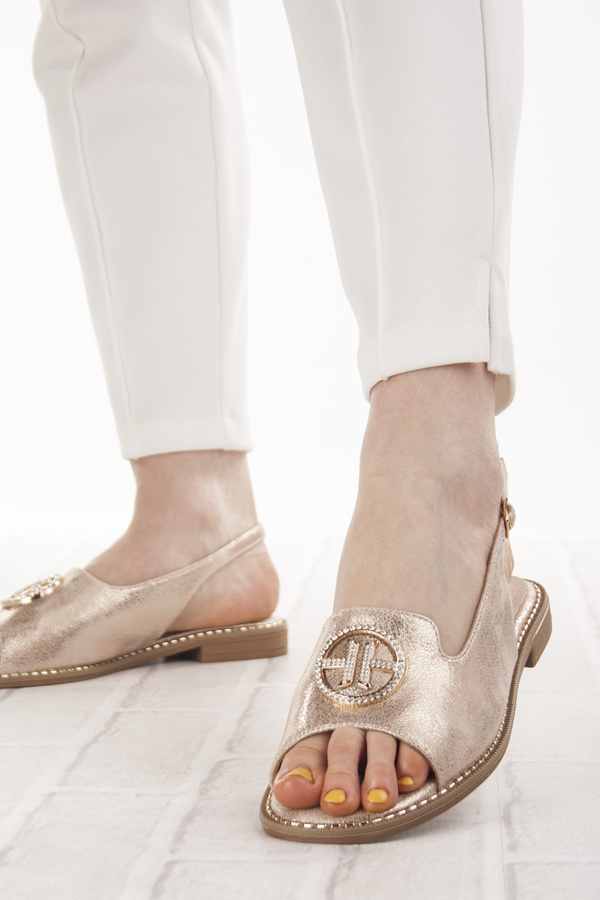 Eleganckie sandały damskie S. Barski 002 rose skórzana wkładka