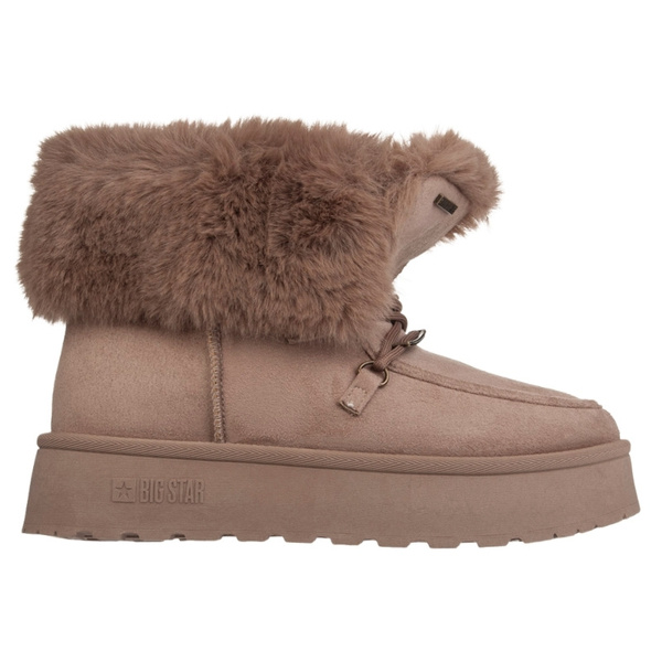 Śniegowce damskie mukluki Big Star SS274114 beżowe ciepłe z futerkiem
