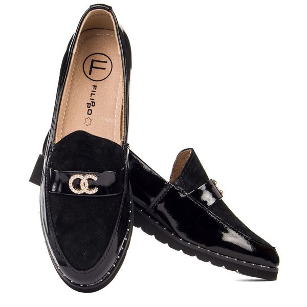 Półbuty damskie Filippo DP1515/23 bk czarne