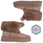 Śniegowce damskie mukluki Big Star SS274114 beżowe ciepłe z futerkiem