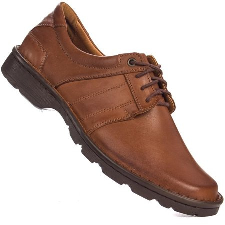 Półbuty męskie skórzane Łukbut 1689/003 brąz