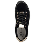 Czarne sneakersy na platformie damskie Filippo 6850/25 skórzane zamszowe