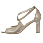 Złote sandałki taneczne ze skóry naturalnej Kotyl 4325 złoty ef