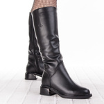 Kozaki damskie skórzane D&A by S.Barski CR52-110 black czarne