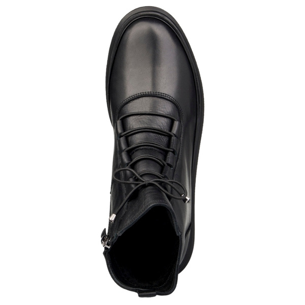 Botki czarne damskie skórzane Artiker 55C1528 ocieplane trzewiki zimowe