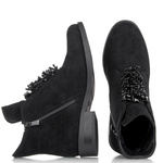 Botki damskie Barski HY42-712 black czarne koraliki zamsz